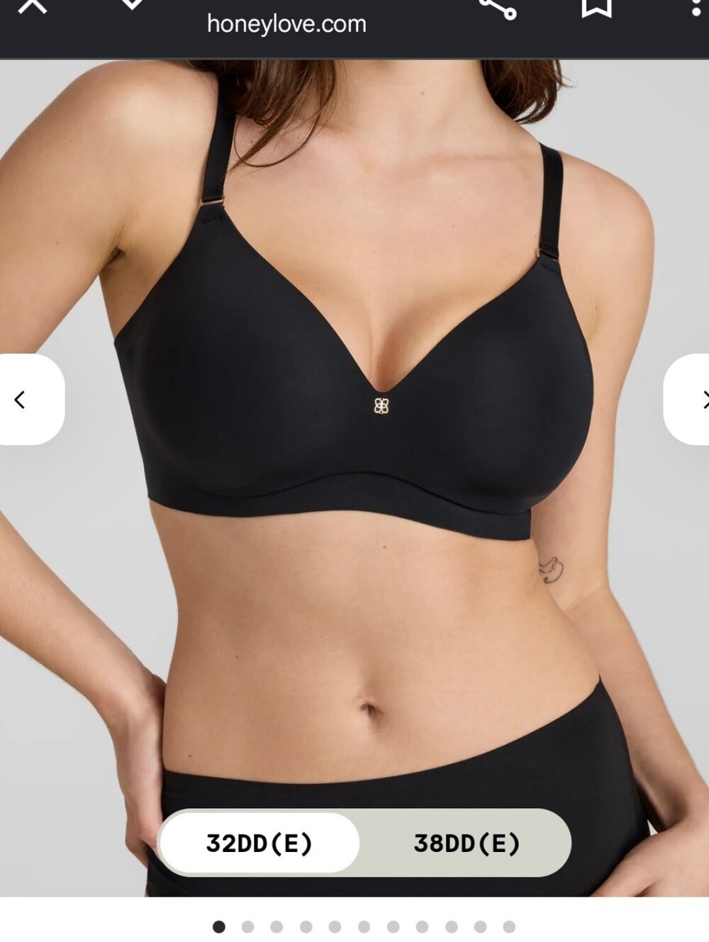 Honeylove CloudEmbrace Bra 32DD E Black Wireless T-Shirt Bra